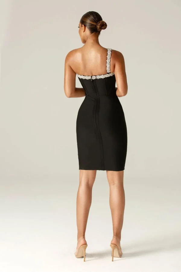 Diva Rhinestone Bandage Dress (black) - Image 4