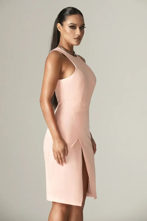 Felicia Ponte De Roma Midi Dress (Soft Pink) - Image 5