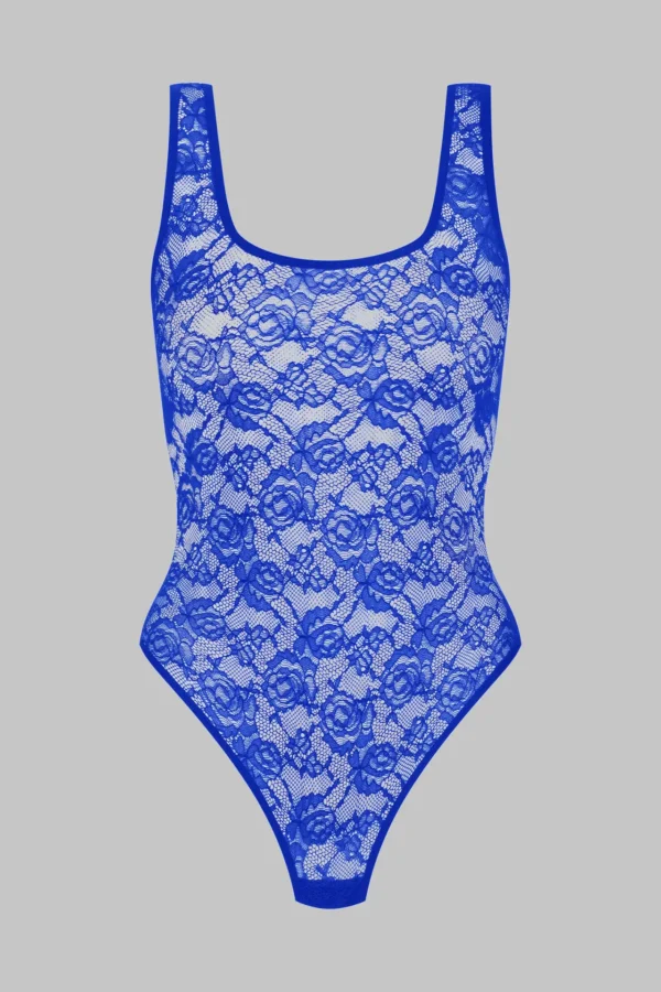 FLASHBACK NEON – OPEN BACK BODYSUIT – BLUE - Image 5