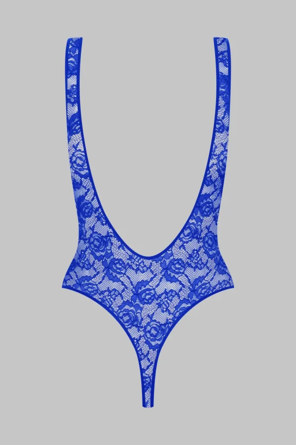 FLASHBACK NEON – OPEN BACK BODYSUIT – BLUE - Image 4