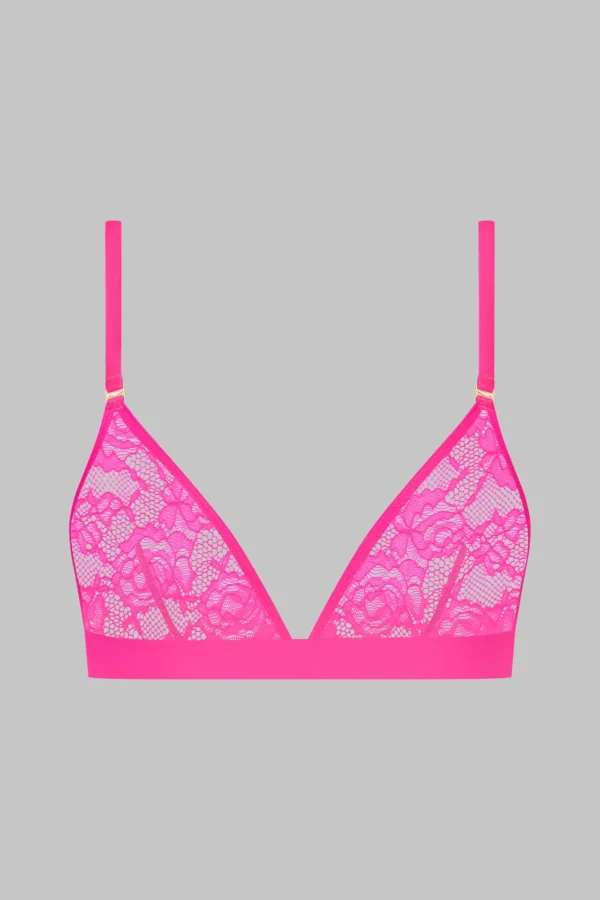 FLASHBACK NEON TRIANGLE BRA - PINK - Image 4