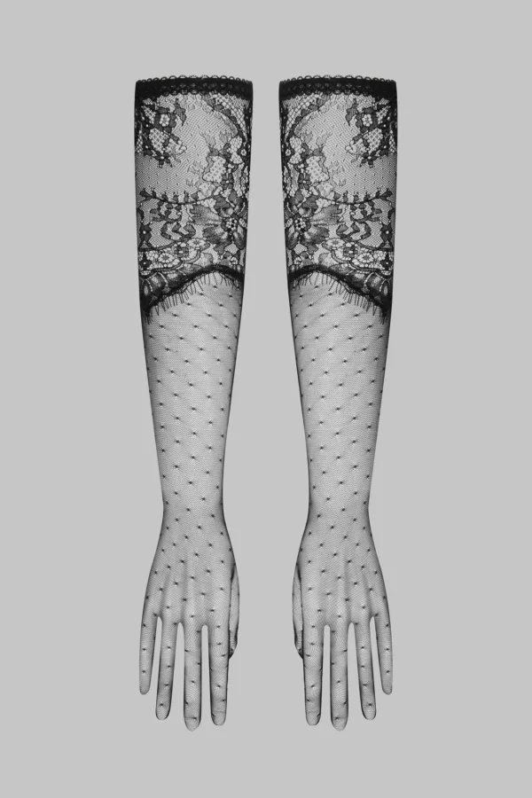 INSPIRATION DIVINE - OPERA GLOVES LACE - Black - Image 4