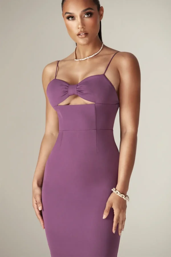 Loreen Crepe Strap Corset Midi Dress - Image 5
