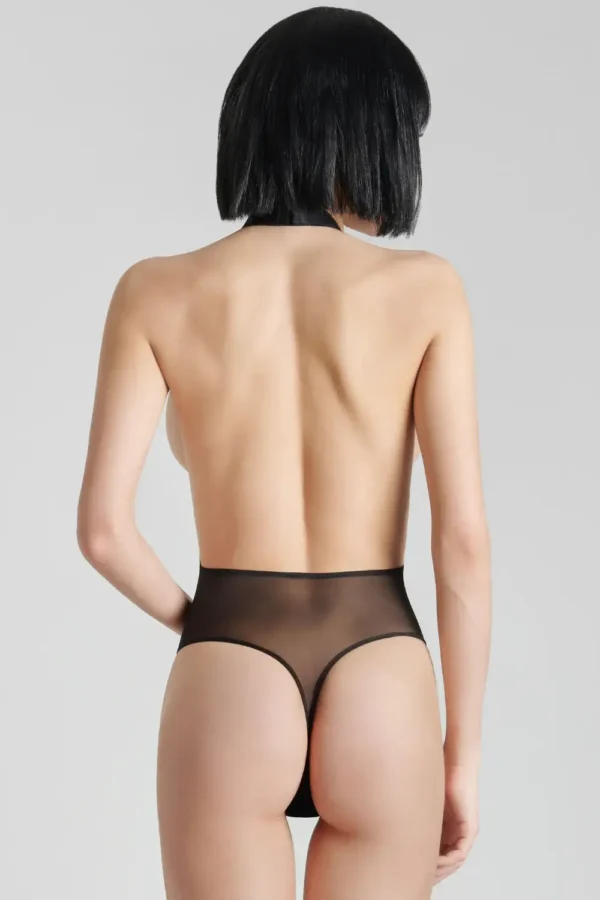 PURE TENTATION - THONG BODY V NECK - Black - Image 5