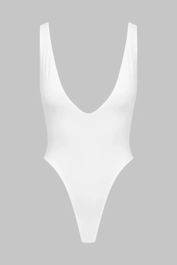 Pure Tentation – Thong Body V Neck – White - Image 4