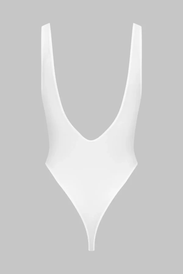 Pure Tentation – Thong Body V Neck – White - Image 5
