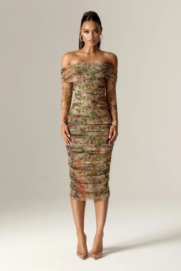 Hayley Off Shoulder Midi Dress - Image 8