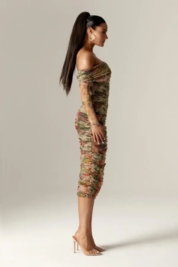 Hayley Off Shoulder Midi Dress - Image 6