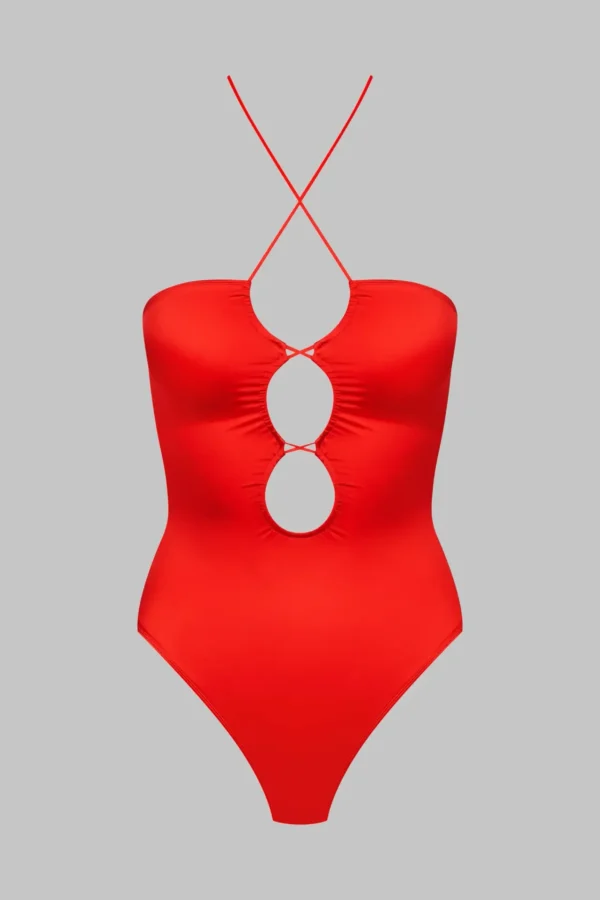 French Kiss - Bandeau thong bodysuit - Red - Image 4