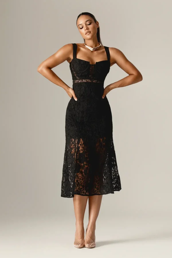 Harley Straps Lace Guipure Midi Dress - Image 3