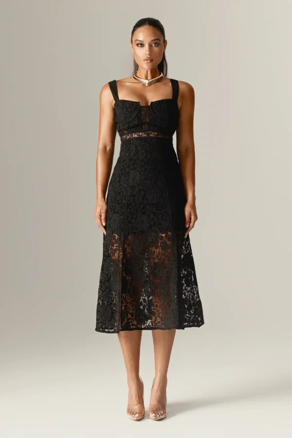 Harley Straps Lace Guipure Midi Dress - Image 4