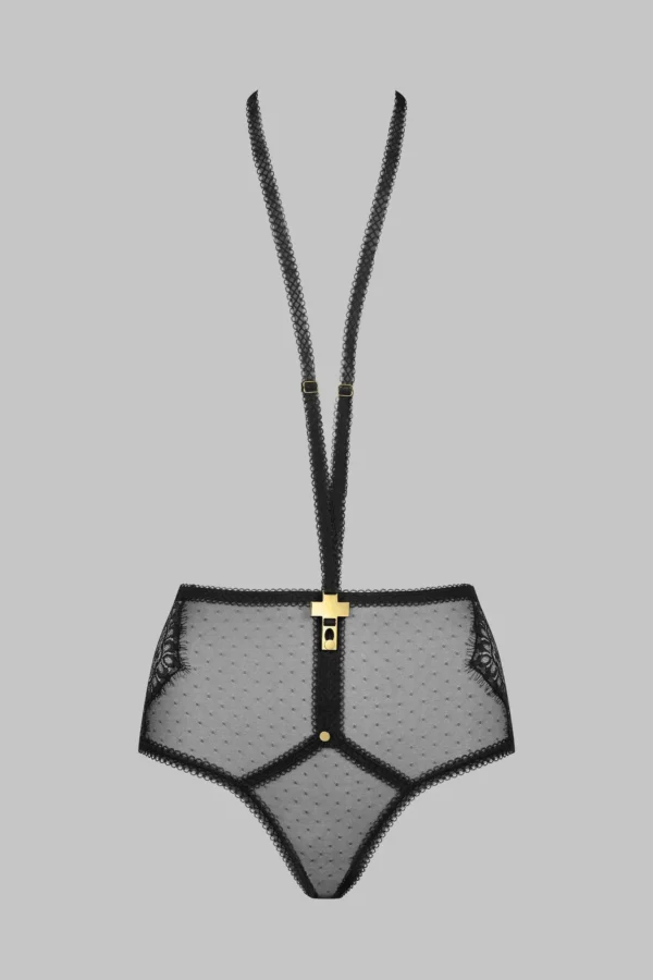 Inspiration Divine - High Waist Panty With Harness - Black - Image 4