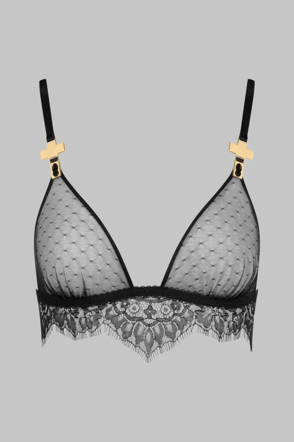 Inspiration Divine – Triangle Bra With Cross – Black - Image 4