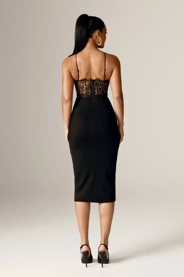 Zandra French Lace Belted Midi Dress - Image 7