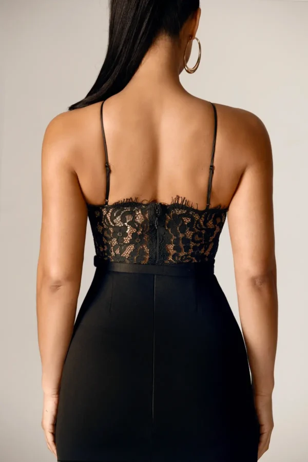 Zandra French Lace Belted Midi Dress - Image 3