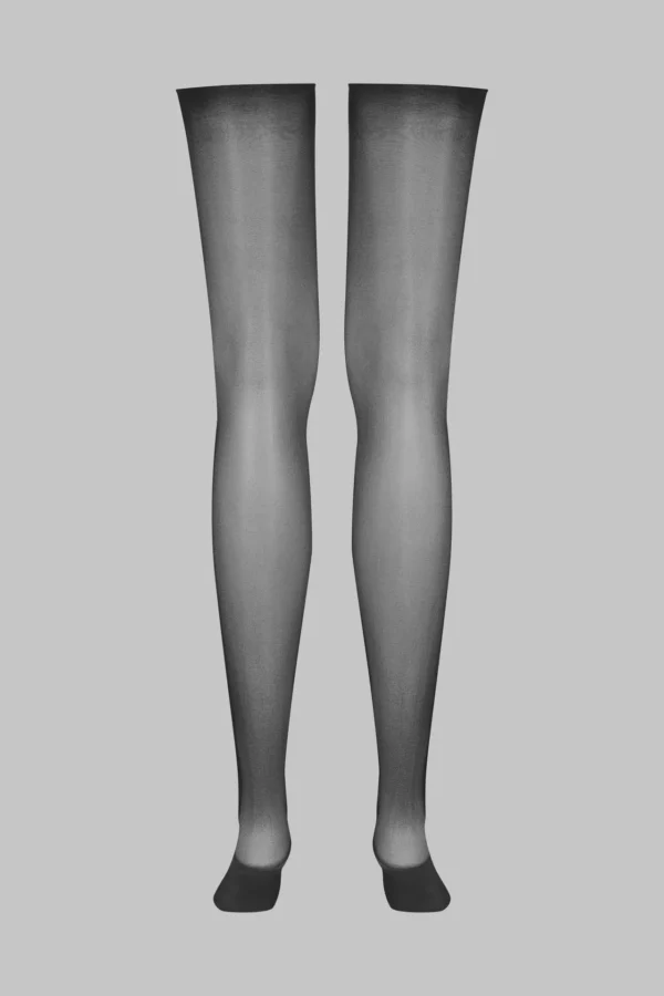 Les Coquetteries - Cut and Curled Sheer Stockings 20D – Black - Image 4